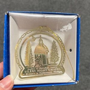 Bronners Frankenmuth Michigan Silent Night Chapel Ornament Christmas Brass